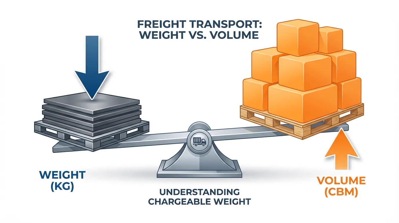 Weight vs volume freight